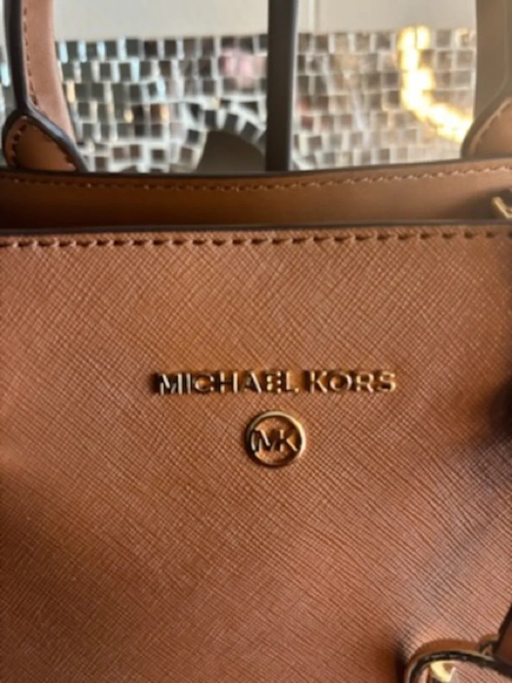 💕Michael Kors Brown Small Leather Dome Satchel